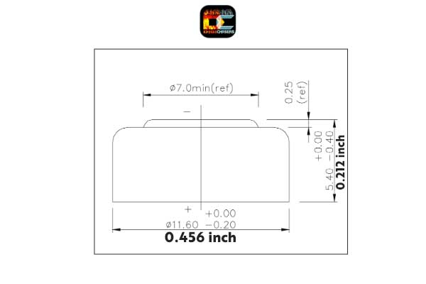 LR44 size measures inches