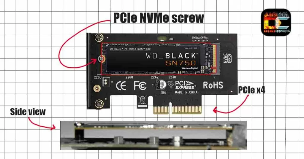 PCIe NVMe screw