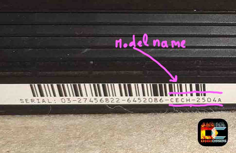 how to find the PS3 model name