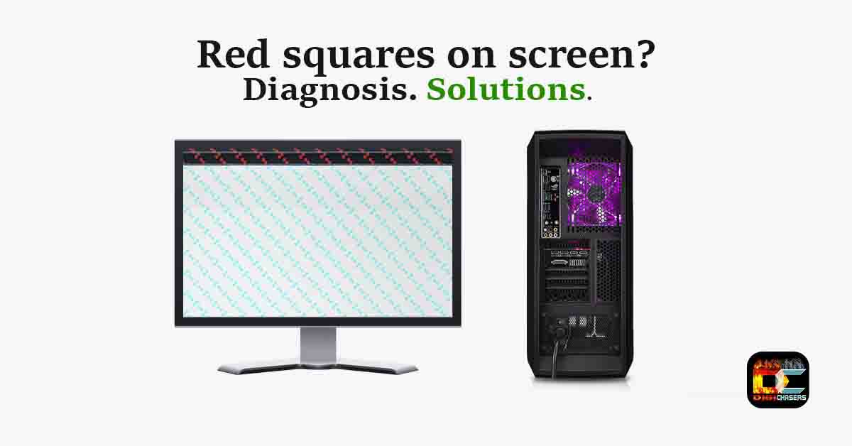Red squares on screen featured