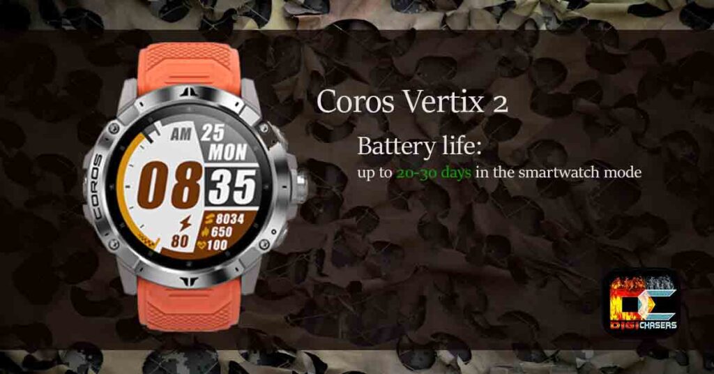 Coros Vertix 2 battery life