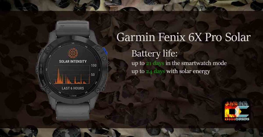 Garmin Fenix 6X Pro Solar battery life