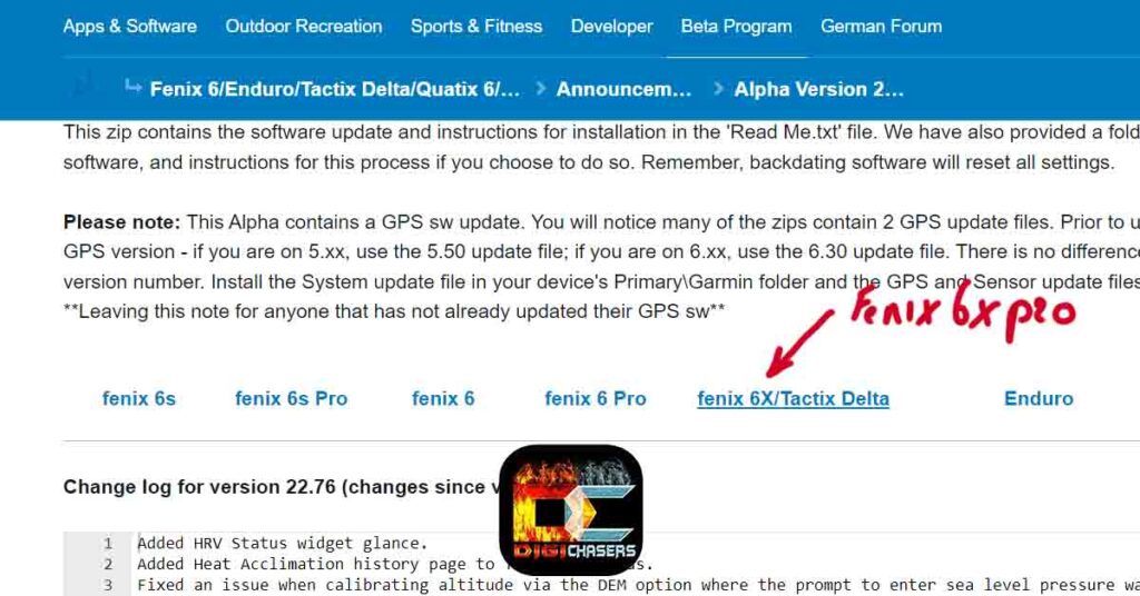 How to update the Garmin watch Alpha 22.73