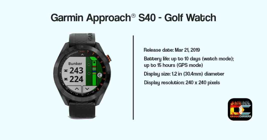 Garmin Approach S40 -  release date and battery life