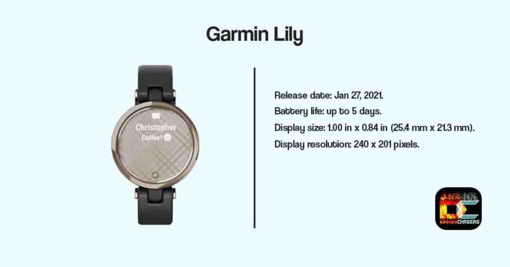 Garmin Lily release date and battery life