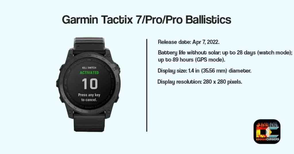 garmin tactix 7 pro pro ballistics release date and battery life
