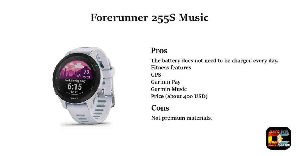 Forerunner 255S Music cons and pros