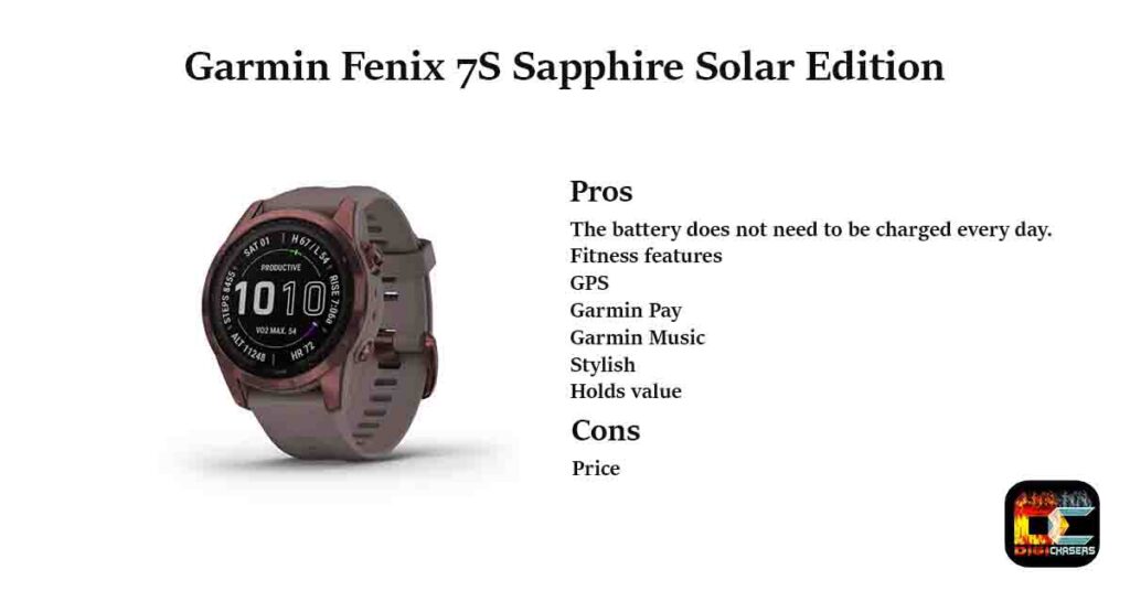 Garmin Fenix 7S Sapphire Solar Edition pros and cons