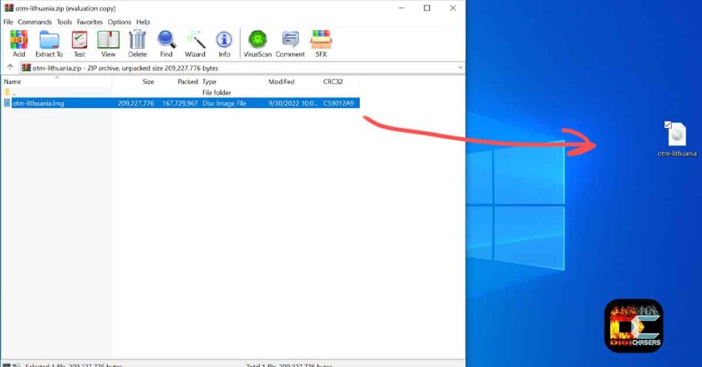 extract both files on desktop