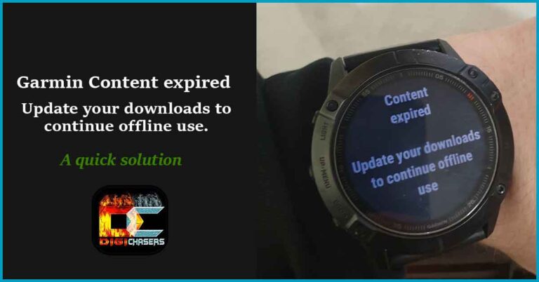 Garmin Content expired. Update your downloads to continue offline use