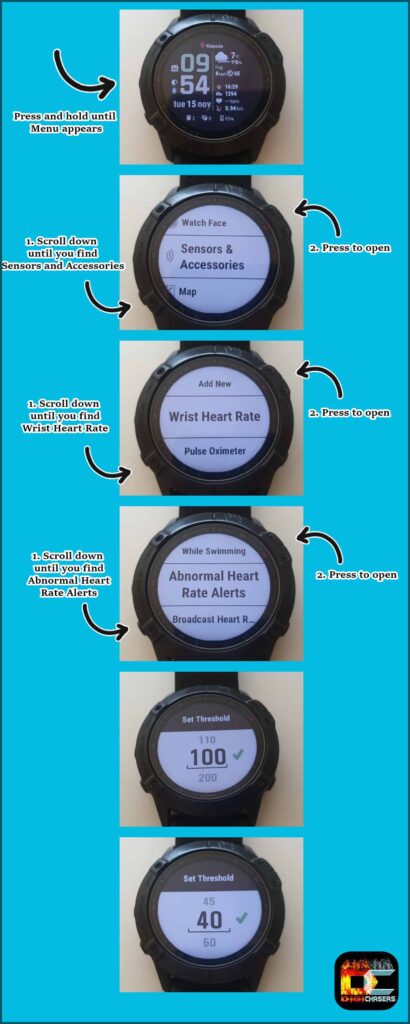 how to change abnormal heart rate alert threshold infograph