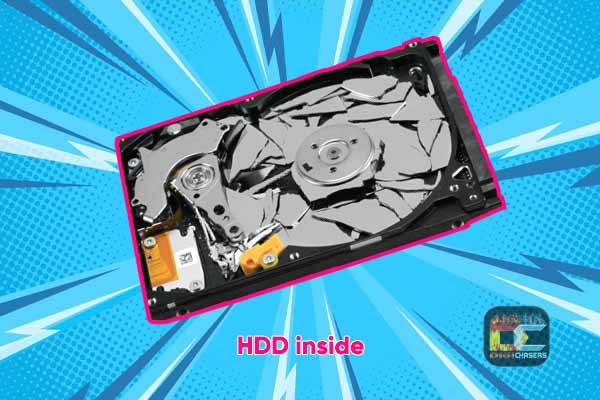 hdd broken disk inside picture