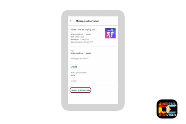 google play cancel subscription