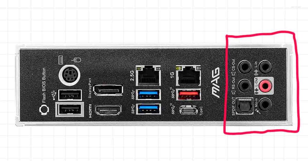 msi 6 audio ports explained