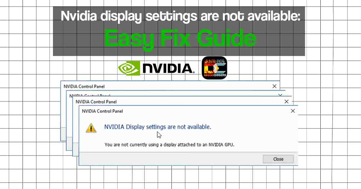 Nvidia display settings are not available