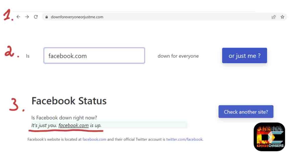 facebook down how to check
