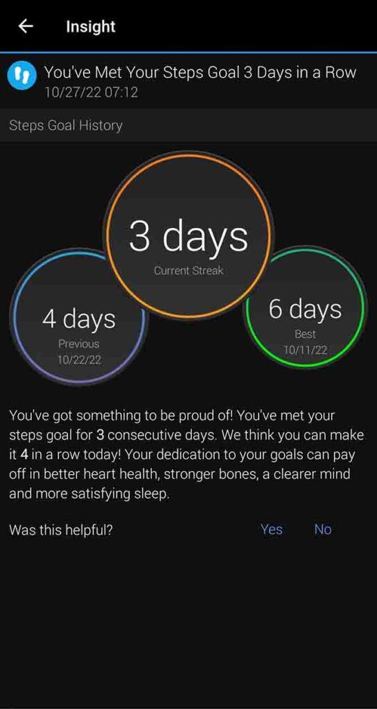 Garmin Insight Steps Goal