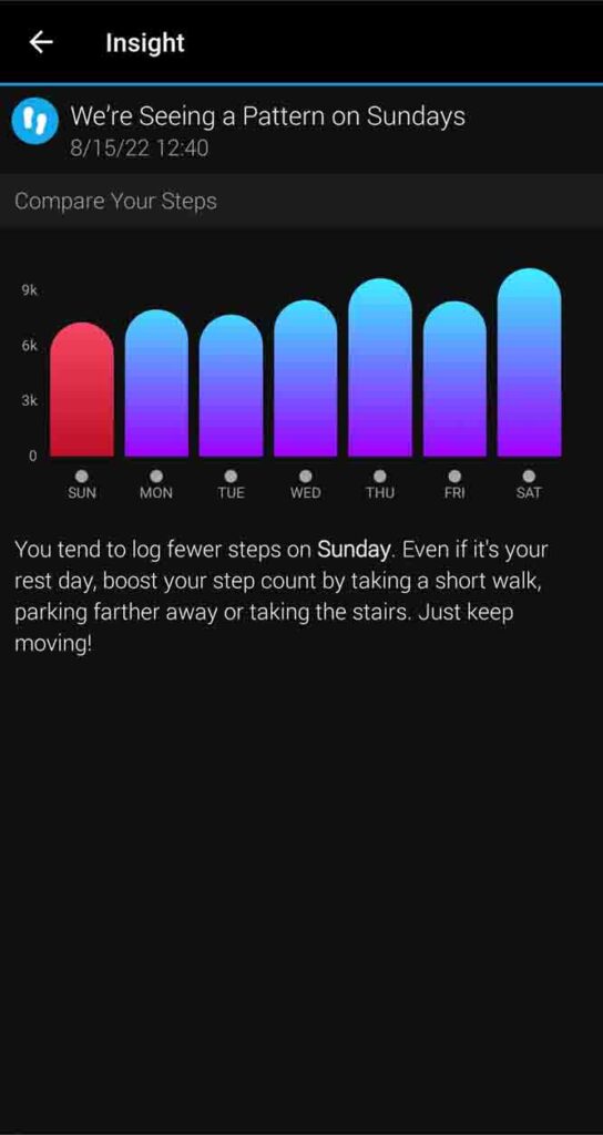 Garmin insight step pattern