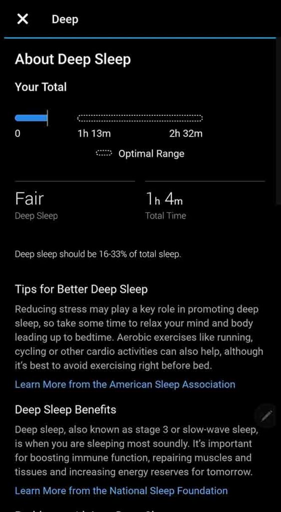 garmin sleep deep